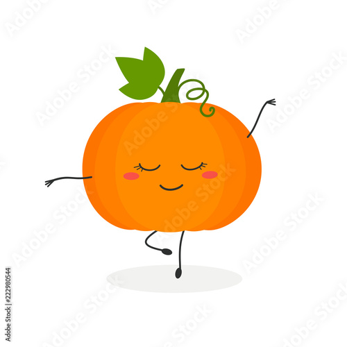 Funny cartoon pumpkin ballerina