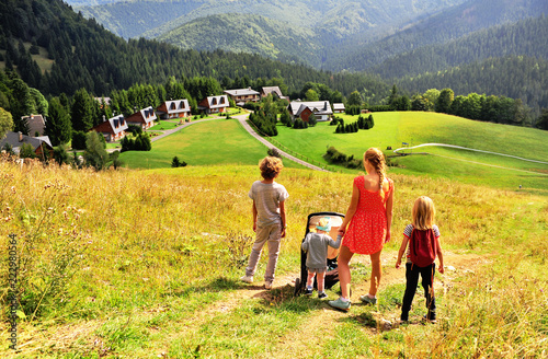 Family in Tatras mountains  Slovakia