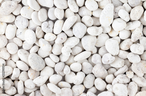 White pebbles stone texture and background 