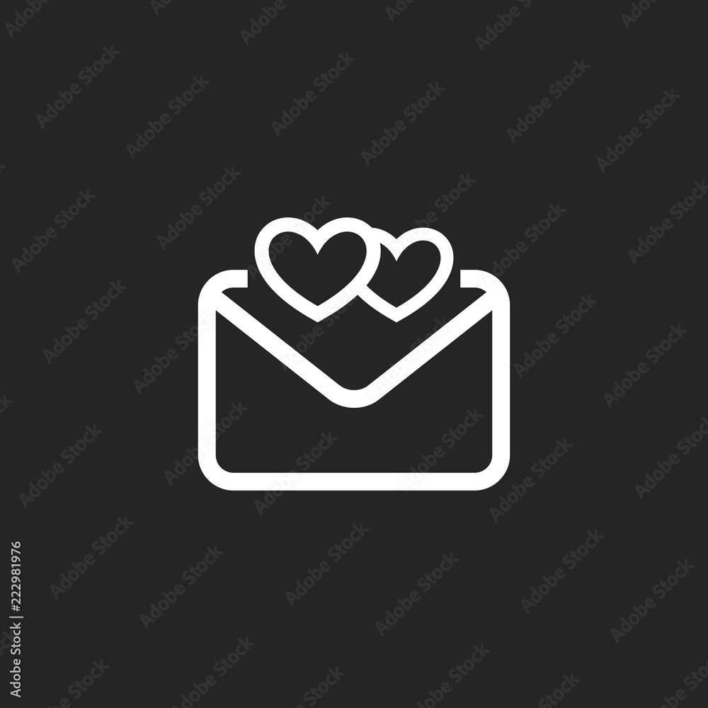 Mail love sms vector icon Mail love sms vector icon