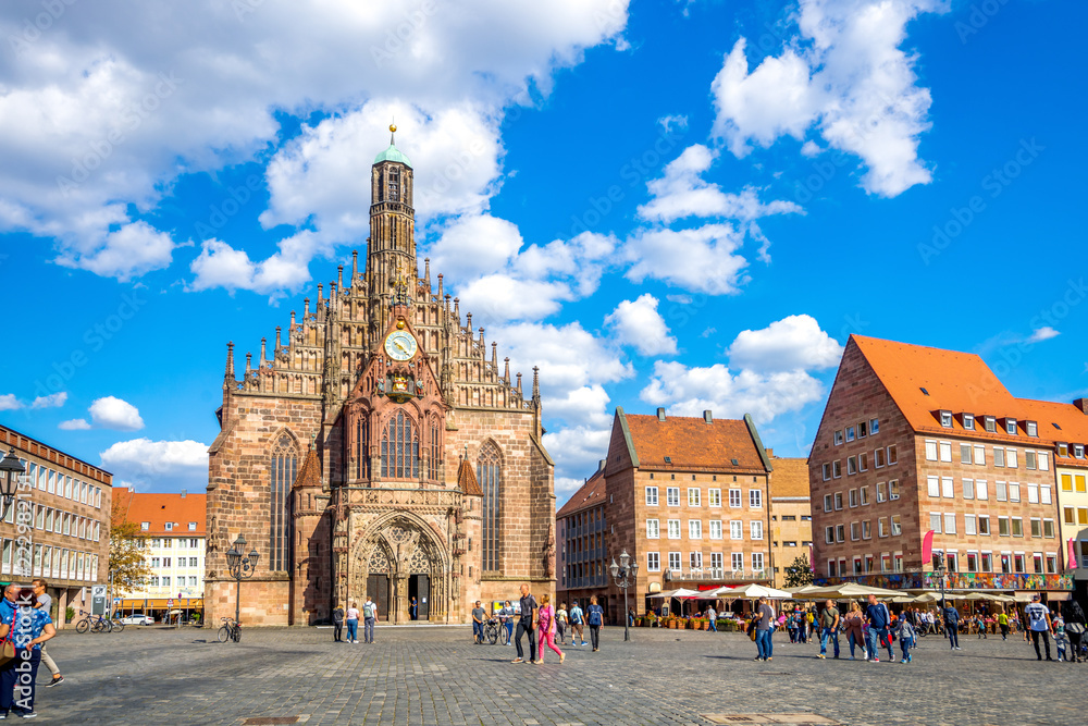 Obraz premium Nürnberg Frauenkirche, Hauptmarkt