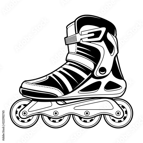 Inline Roller Skate Vector Line Art