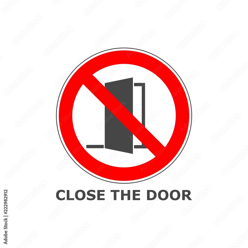 Close the door sign, Keep this door closed icon Close the door sign, Keep this door closed icon