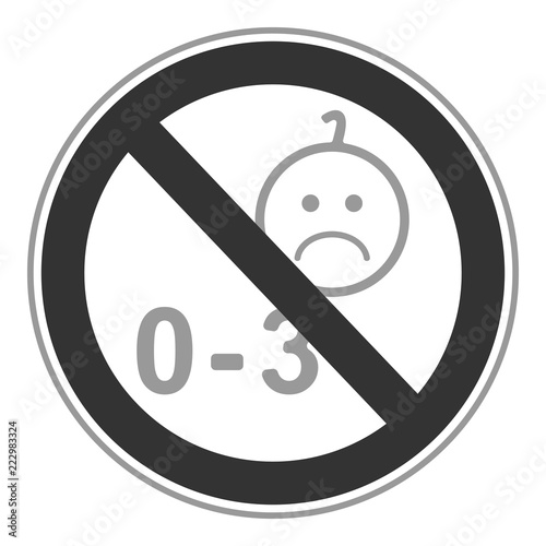 Verbotsschild Icon - Unter 3 Jahre