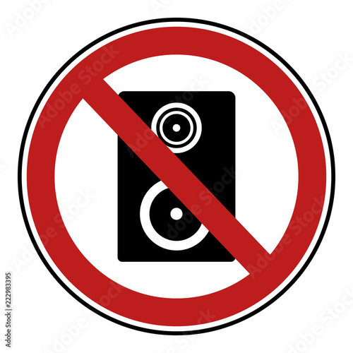 Verbotsschild Icon - Lautsprecherbox