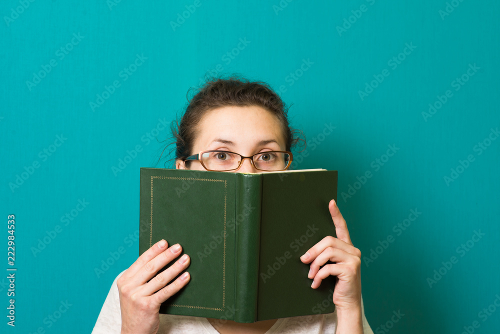 beautiful brunette girl in glasses with book beautiful brunette girl in glasses with book