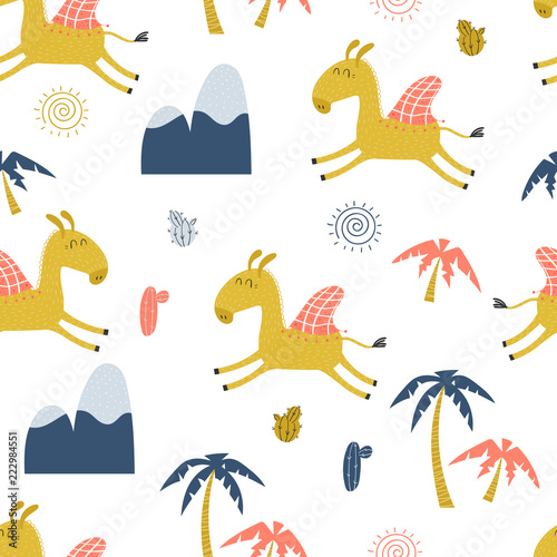 Seamless pattern with camel for children © rosypatterns