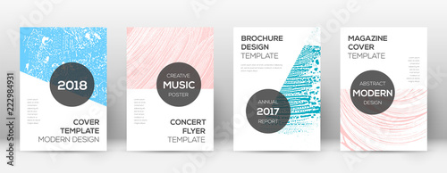 Cover page design template. Modern brochure layout. Cool trendy abstract cover page. Pink and blue g