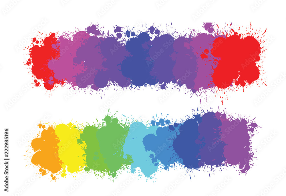 hand-drawn colourful gradient of splashes