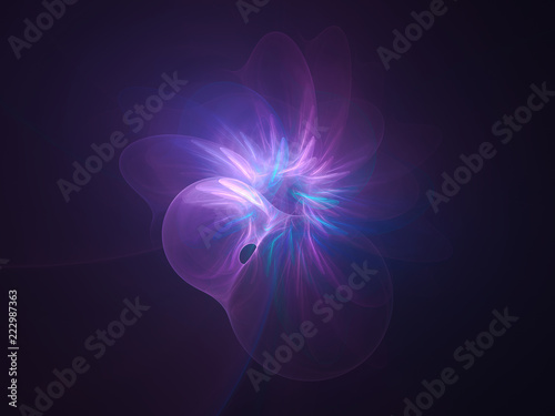 Smooth flower shaped neon clouds abstract background