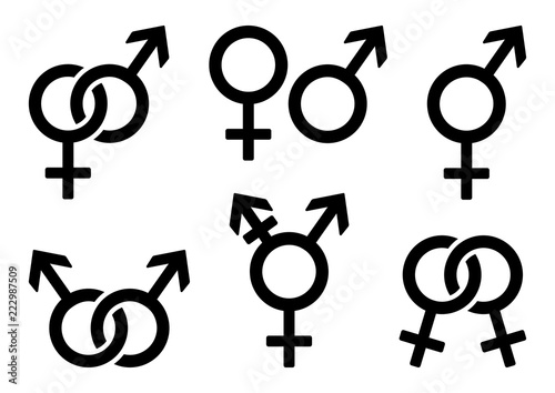 Set of gender icons. Vector illustration