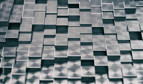 Cuadro en lienzo Metallic Blocks Abstract Background. 3D illustration