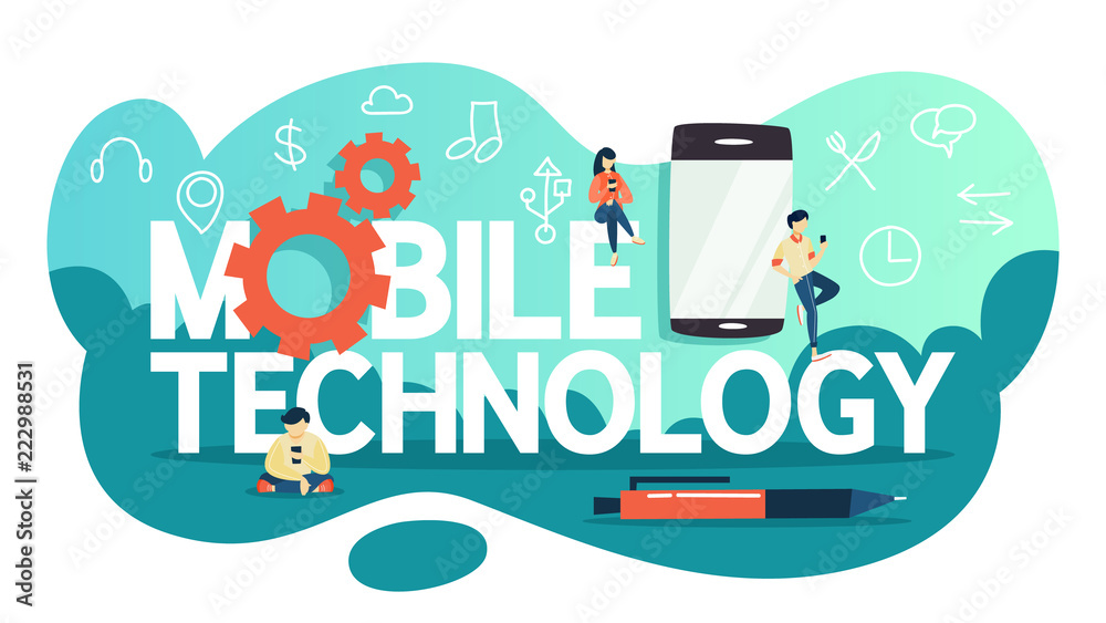 Mobile phone technology concept. Idea of digital progress Mobile phone technology concept. Idea of digital progress