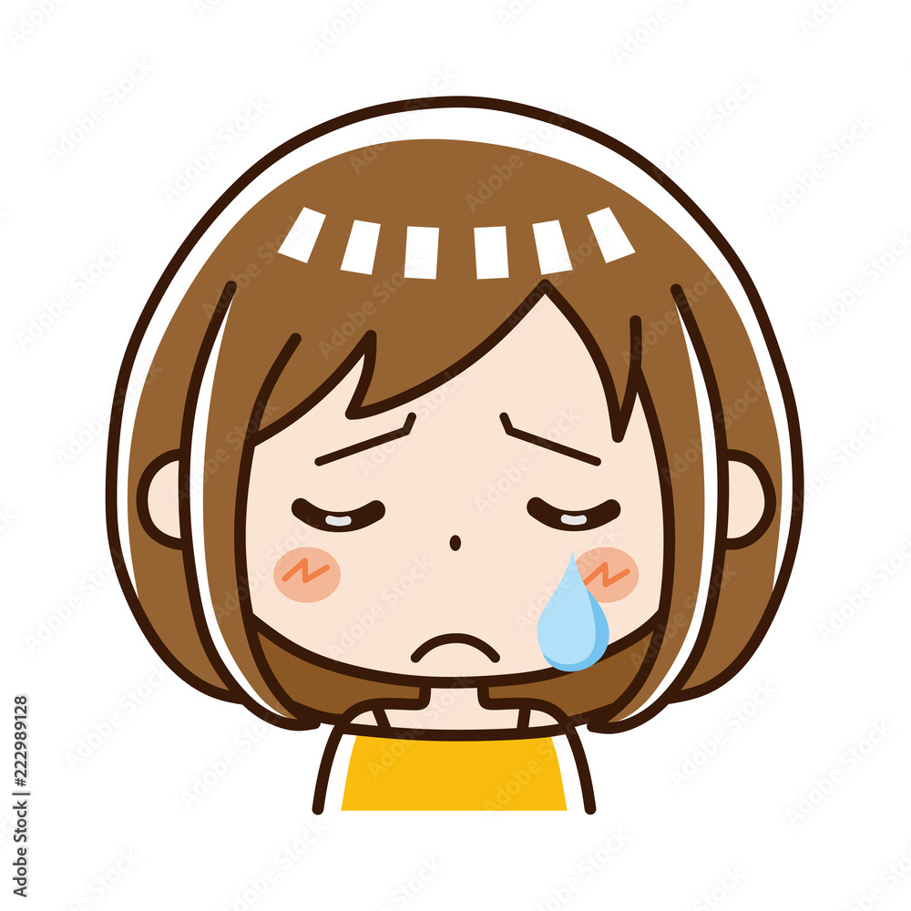 女性 表情 泣く Stock ベクター | Adobe Stock