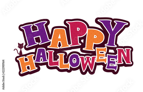 ハッピーハロウィンのテキストロゴ