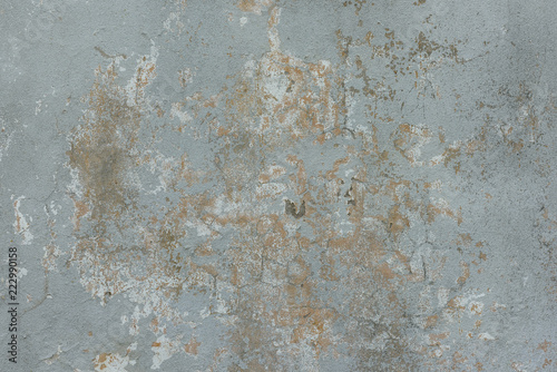 texture of old peeling blue plaster