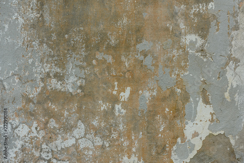 texture of old peeling blue plaster