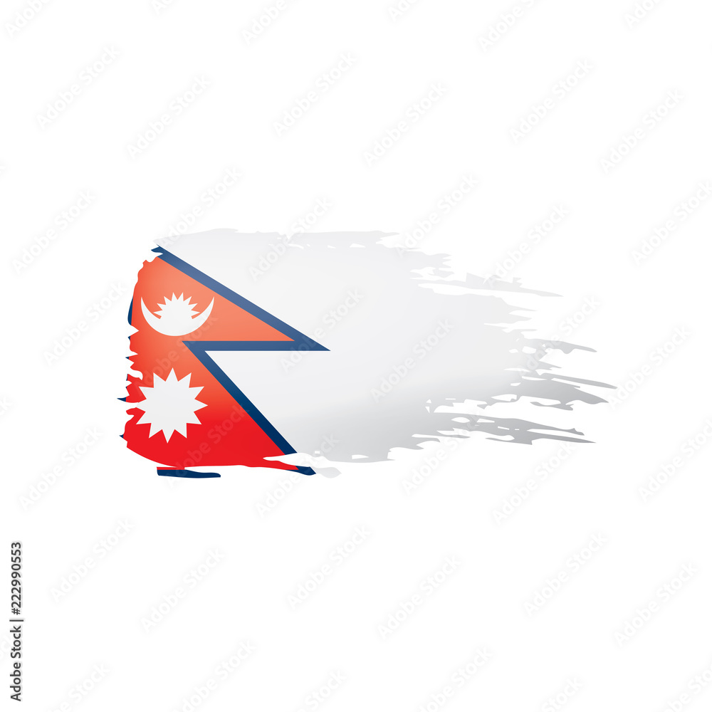 Obraz premium Nepal flag, vector illustration on a white background.