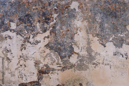 texture of old peeling blue plaster