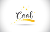 Cool Word Vector Text with Golden Stars Trail and Handwritten Curved Font.