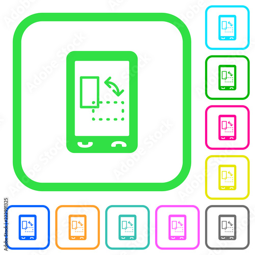 Change mobile display orientation vivid colored flat icons
