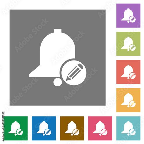 Edit reminder square flat icons