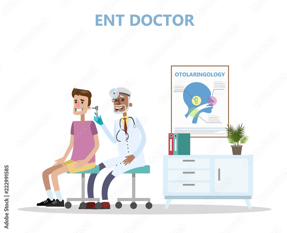 ENT doctor checking ear of the patient