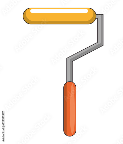 Roll paint isolated construction tool