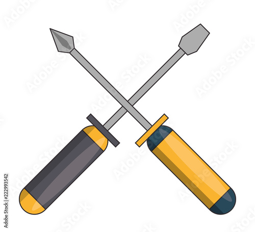 Screwdriver crossed tools
