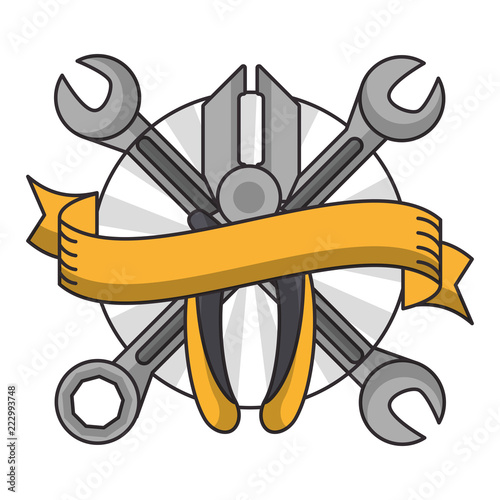 Construction tools emblem
