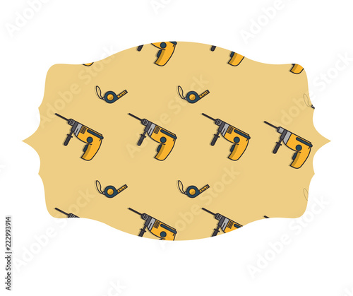Drill and measure tape label frame