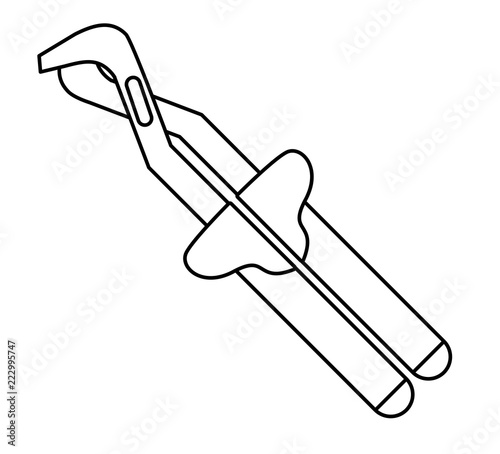 Plier construction tool in black and white