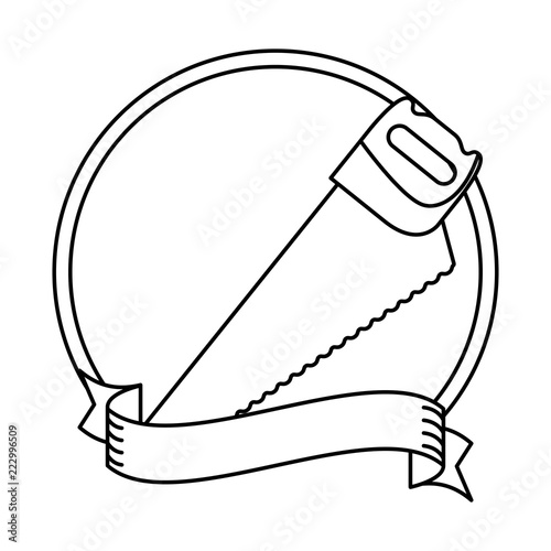 Saw round frame in black and white