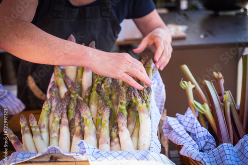 Canvas Print Fresh produce for sale in Copenhagen Denmark market