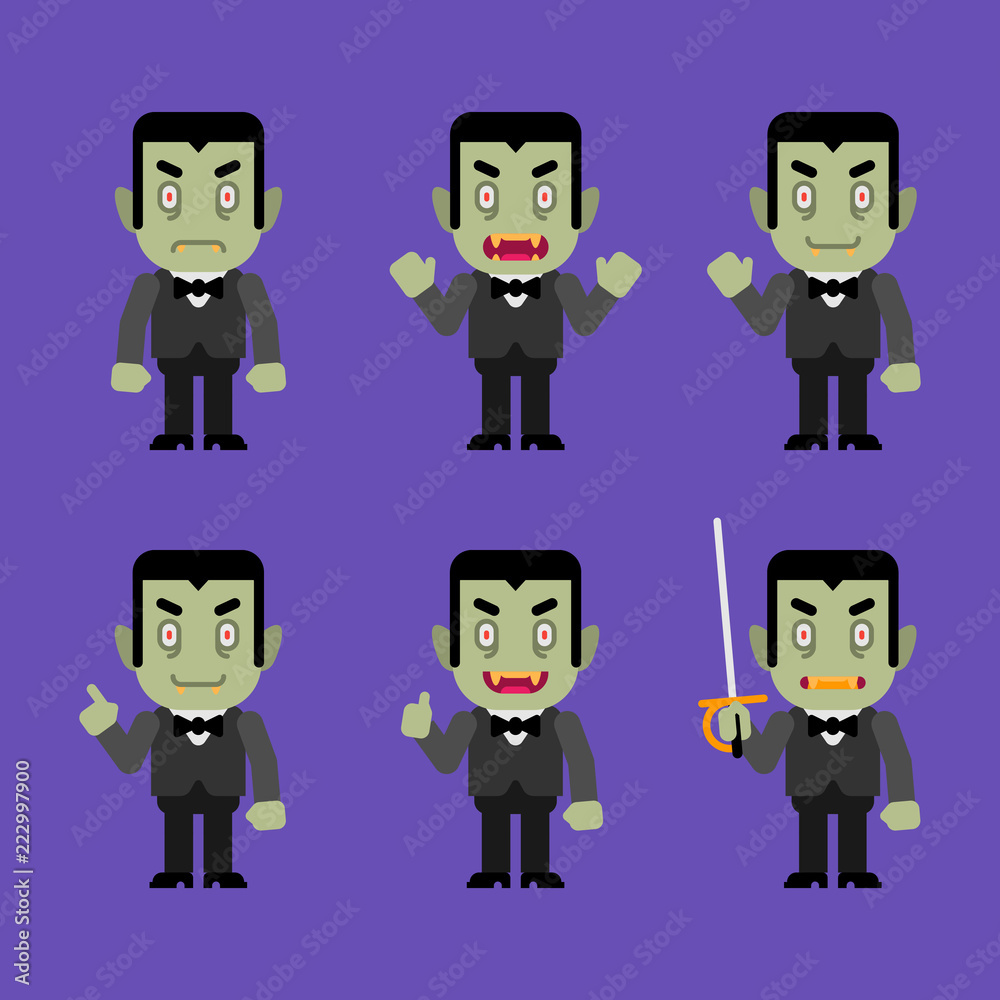Vampire character in various poses. Halloween character Vampire character in various poses. Halloween character