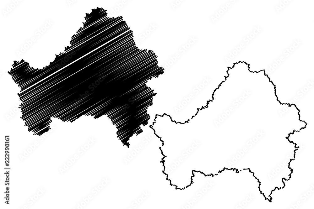 Bryansk Oblast (Russia, Subjects of the Russian Federation, Oblasts of Russia) map vector illustration, scribble sketch Bryansk Oblast map