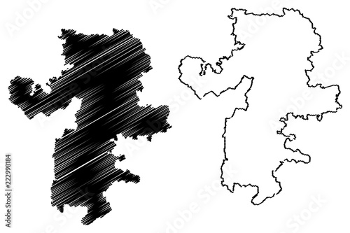 Chelyabinsk Oblast (Russia, Subjects of the Russian Federation, Oblasts of Russia) map vector illustration, scribble sketch Chelyabinsk Oblast map