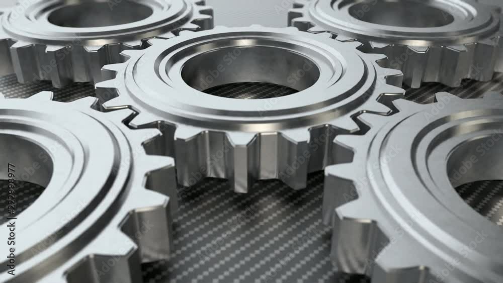 Multiple Gears Rotation 3D animation of gears rotation Stock ビデオ | Adobe Stock