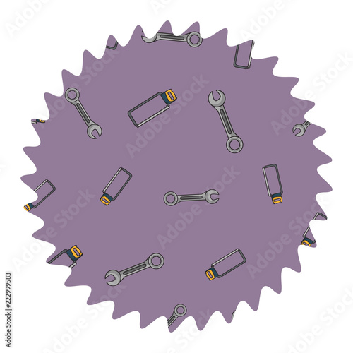 Wrench and hacksaw round label