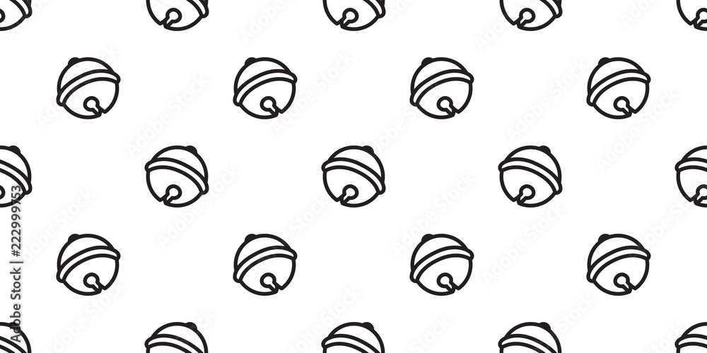 bell Seamless pattern vector christmas with ring bell icon Happy new year tile background scarf isolated repeat wallpaper bell Seamless pattern vector christmas with ring bell icon Happy new year tile background scarf isolated repeat wallpaper