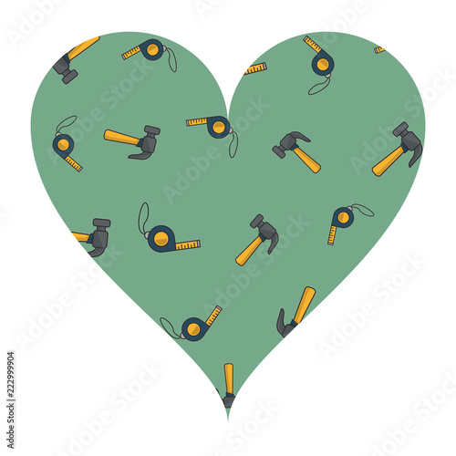 Hammers and measure tape heart frame