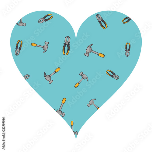 Hammers and pliers heart frame