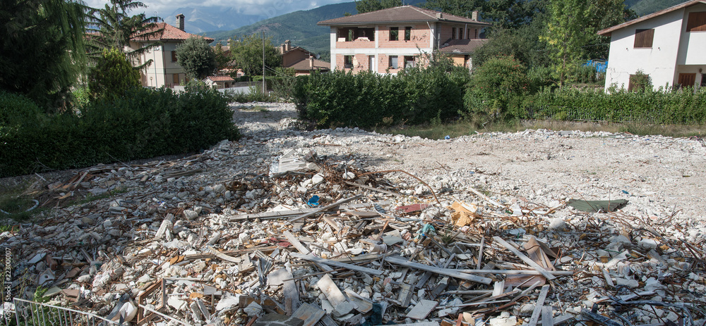 Amatrice - Italy, rubble due to the earthquake on  2016