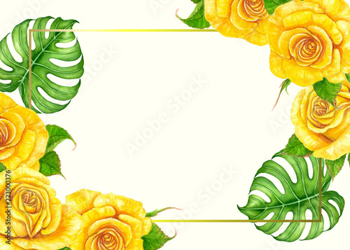 Yellow roses card