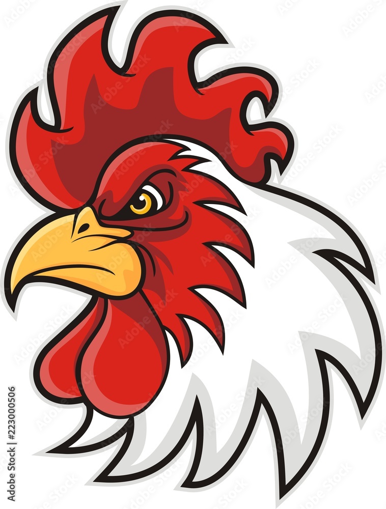chicken head mascot, vector illustration Stock Vector | Adobe Stock
