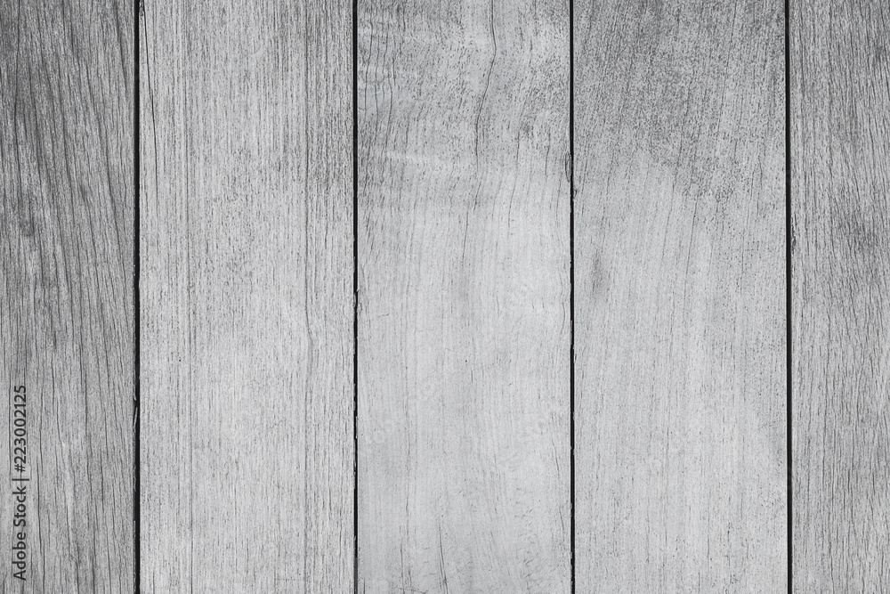 Naklejka premium Gray wood plank texture for background.