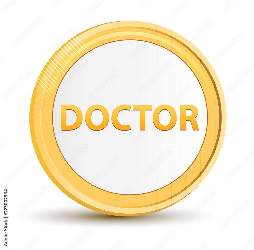 Doctor gold round button Doctor gold round button