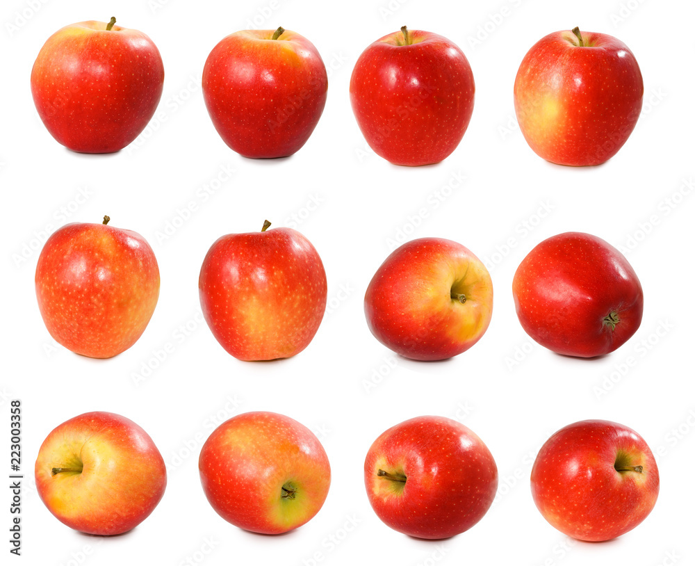 isolated image of red apples on white background isolated image of red apples on white background