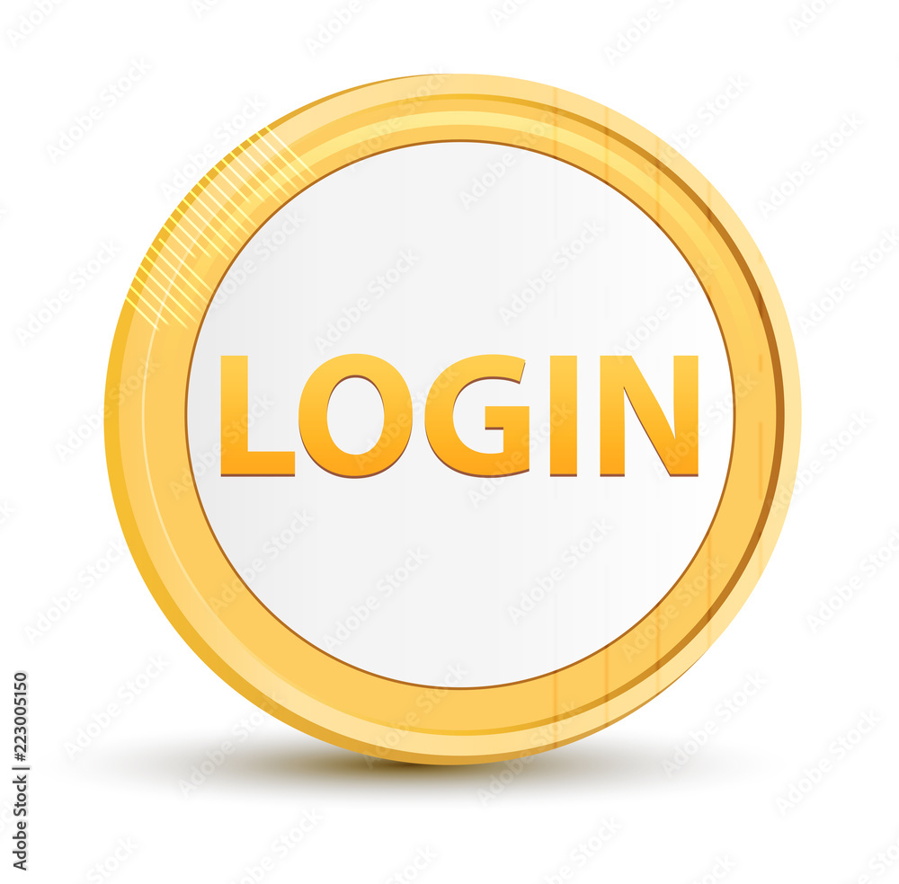 Login gold round button Login gold round button