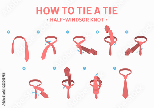 How to tie a half-windsor knot tie instruction.